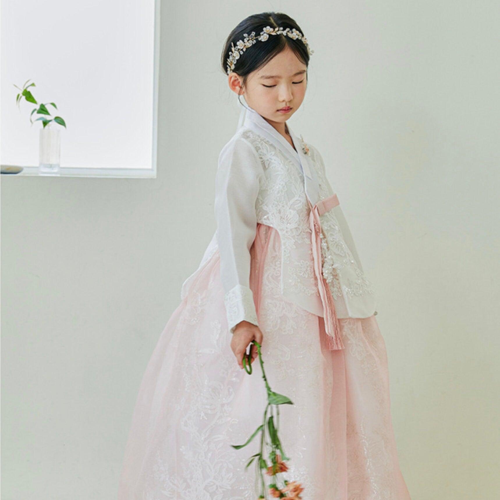 Dahee Lace Dress Girl Hanbok (1-8YR) - Native Korean