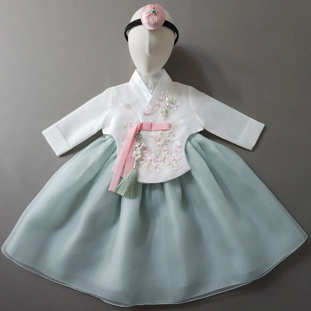Danahan Mint Dress Girl Hanbok (1-10YR) - Native Korean