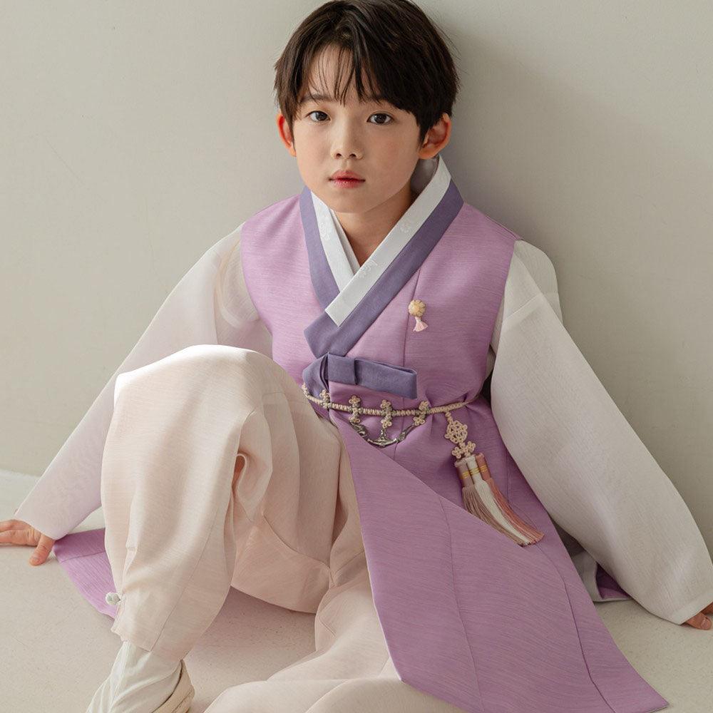 Geru Purple Boy Hanbok (1-10YR) - Native Korean