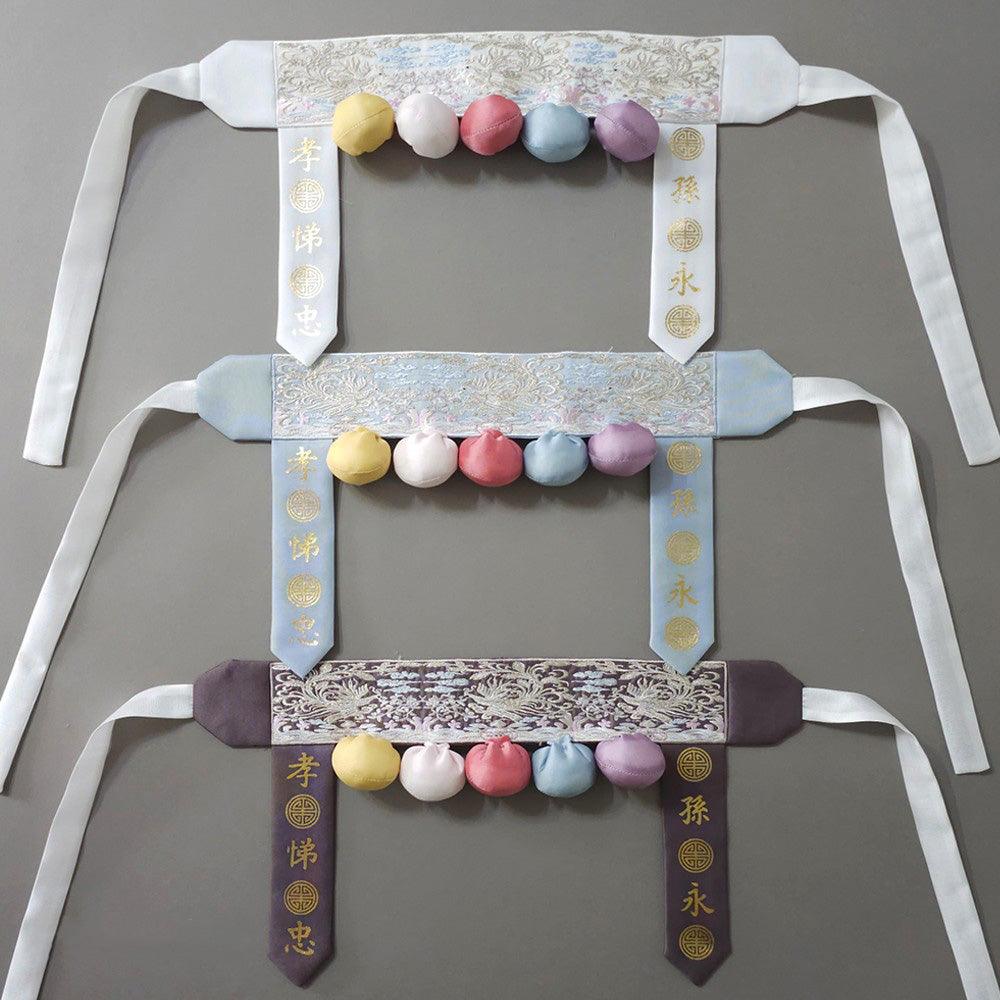 Gold Foil Embroidery Bell Cushion Dol Belt - Native Korean