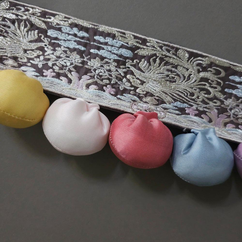 Gold Foil Embroidery Bell Cushion Dol Belt - Native Korean