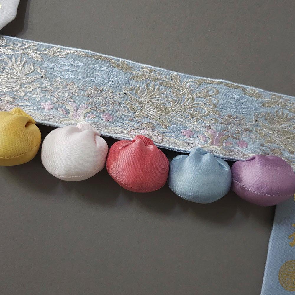 Gold Foil Embroidery Bell Cushion Dol Belt - Native Korean