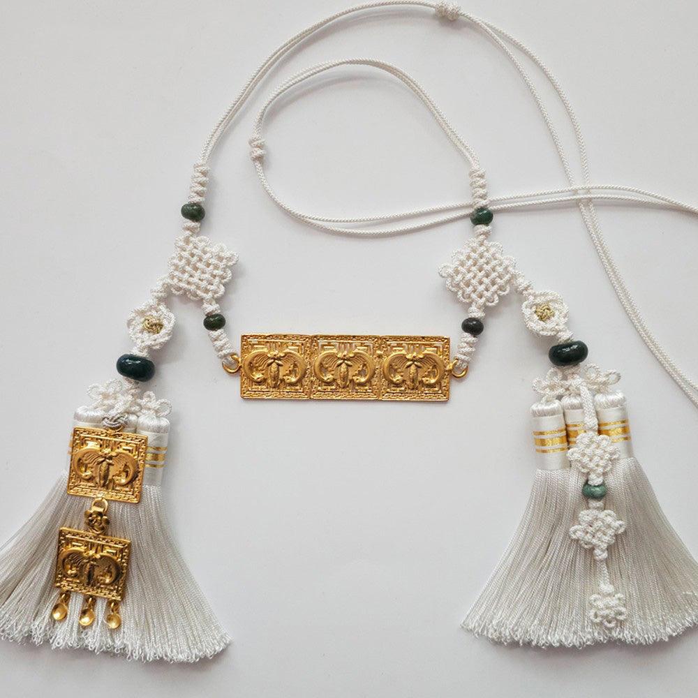 Gold Square Ornaments Belt - Native Korean