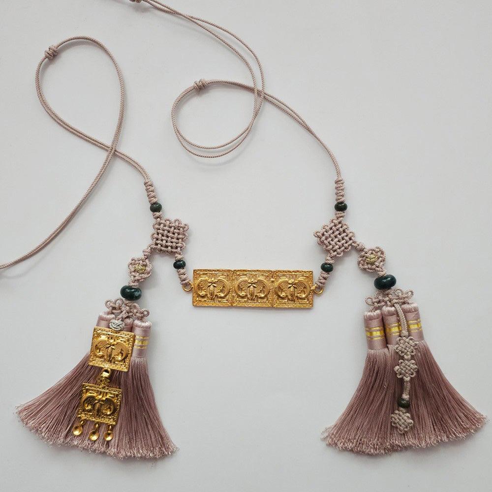 Gold Square Ornaments Belt - Native Korean
