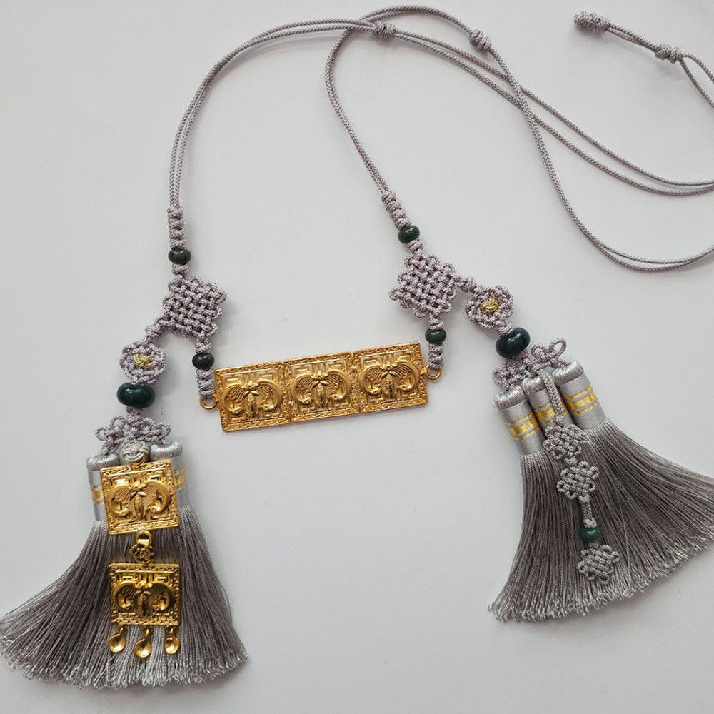 Gold Square Ornaments Belt - Native Korean