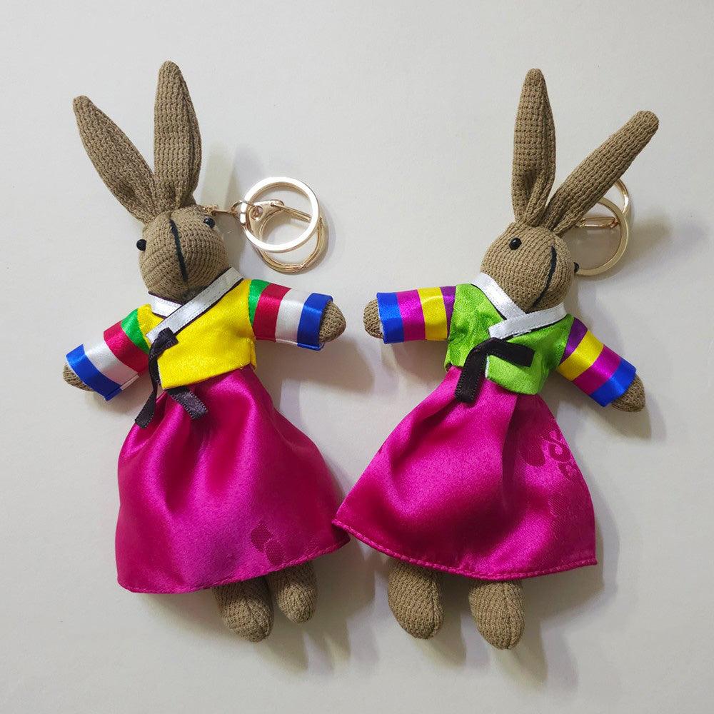 Hanbok Rabbit Doll Key Ring - Native Korean