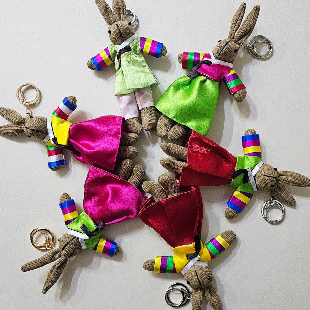 Hanbok Rabbit Doll Key Ring - Native Korean