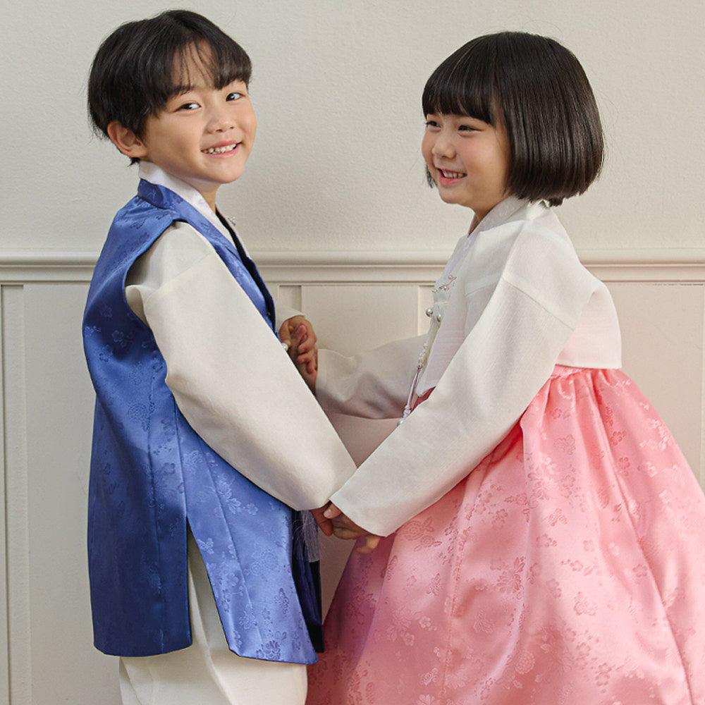 Heejin Ivory Pink Skirt Girl Hanbok (100D-15YR) - Native Korean