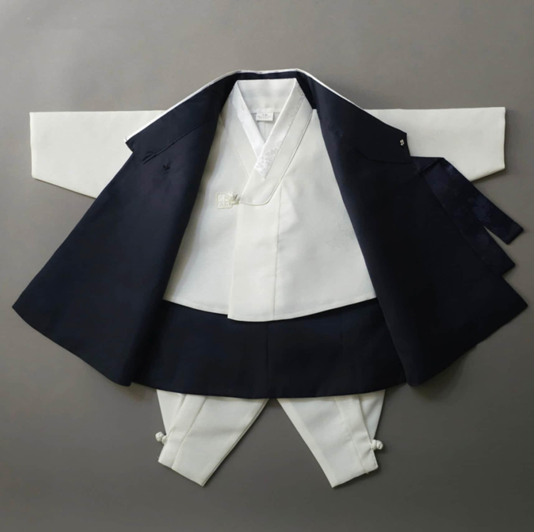 Hemin Navy Ivory Boy Hanbok (100D-10YR) - Native Korean