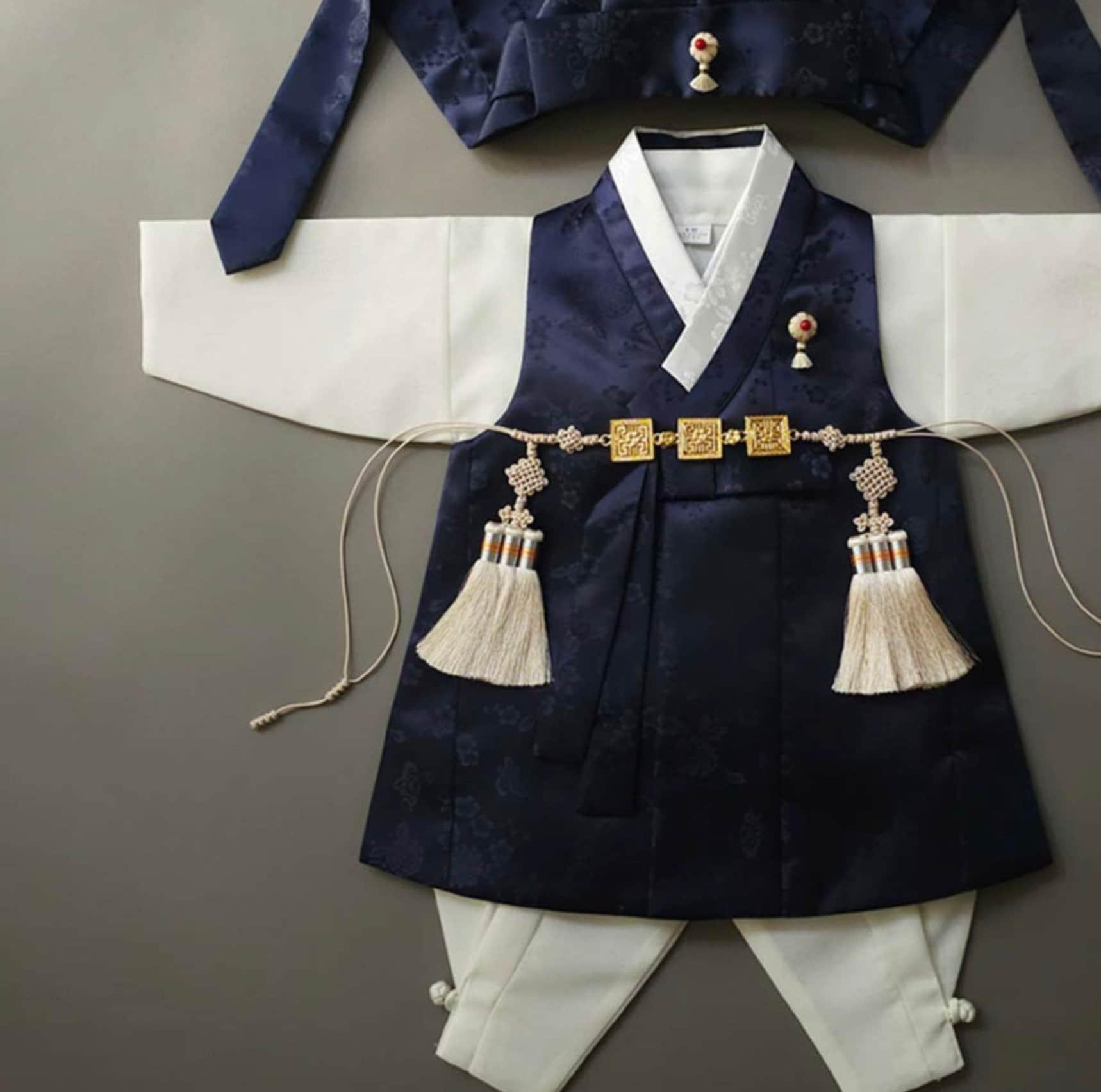 Hemin Navy Ivory Boy Hanbok (100D-10YR) - Native Korean