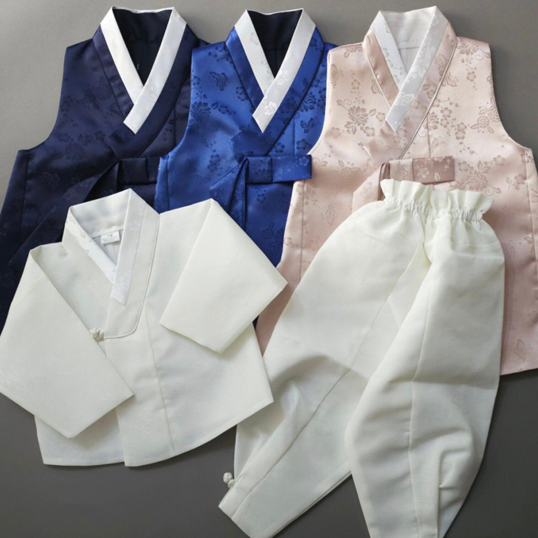 Hemin Pink Beige Boy Hanbok (100D-10YR) - Native Korean