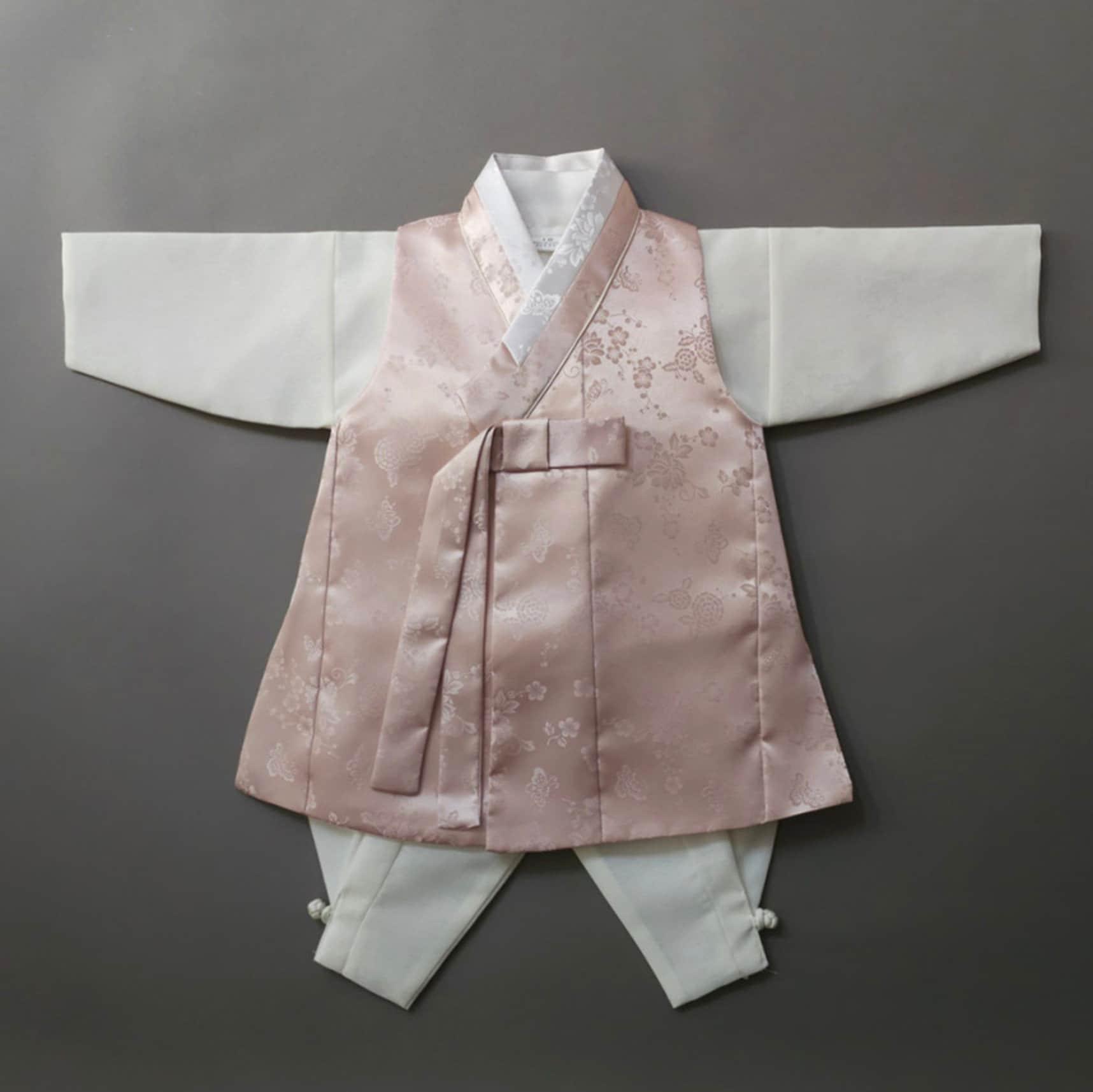 Hemin Pink Beige Boy Hanbok (100D-10YR) - Native Korean