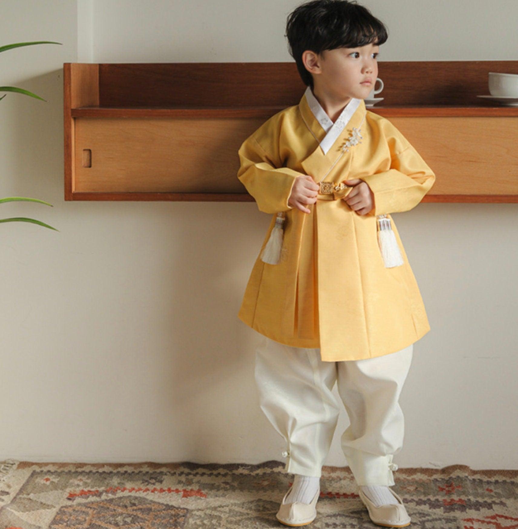 Hyomin Yellow Boy Hanbok (100D-10YR) - Native Korean