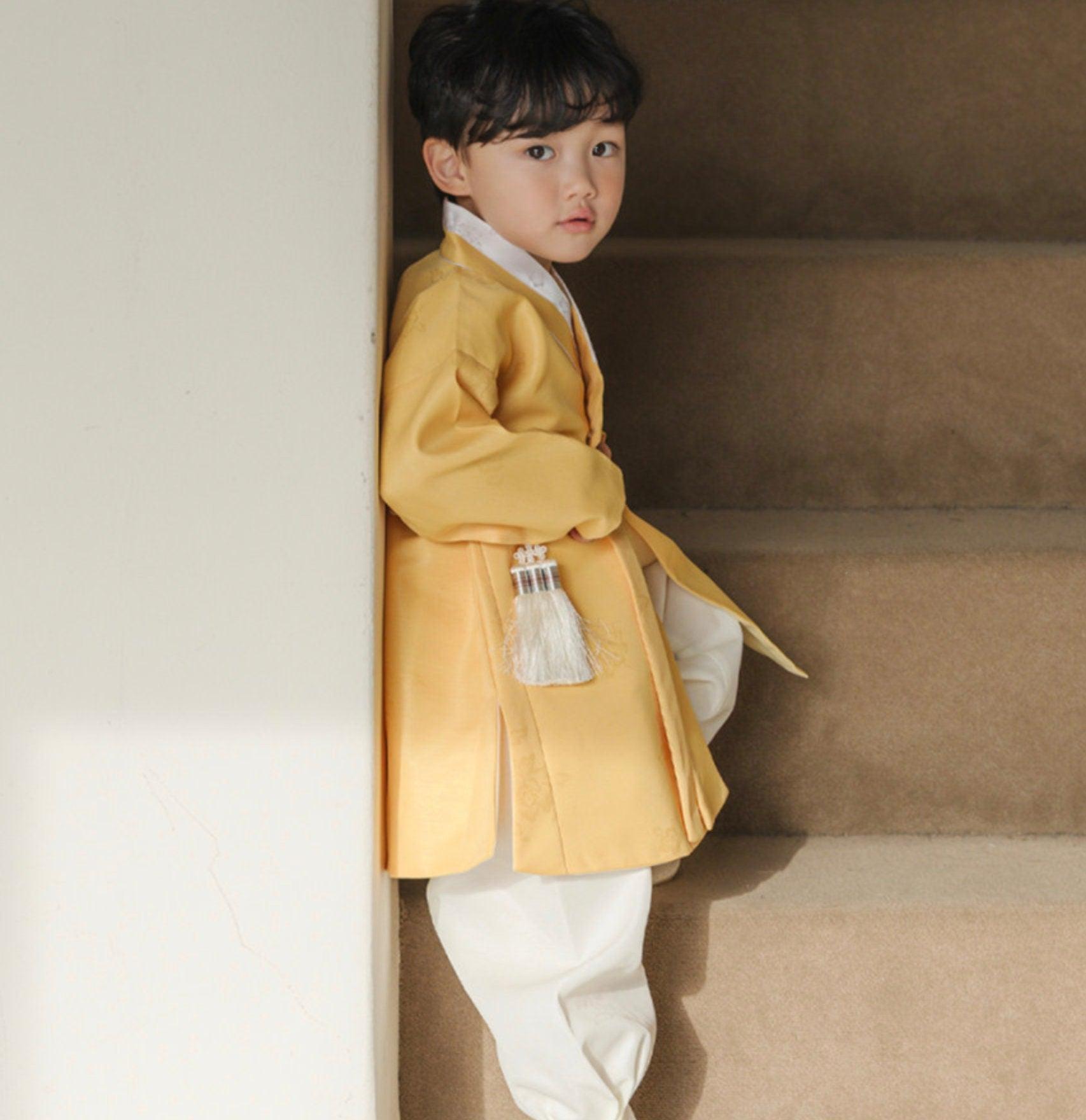 Hyomin Yellow Boy Hanbok (100D-10YR) - Native Korean