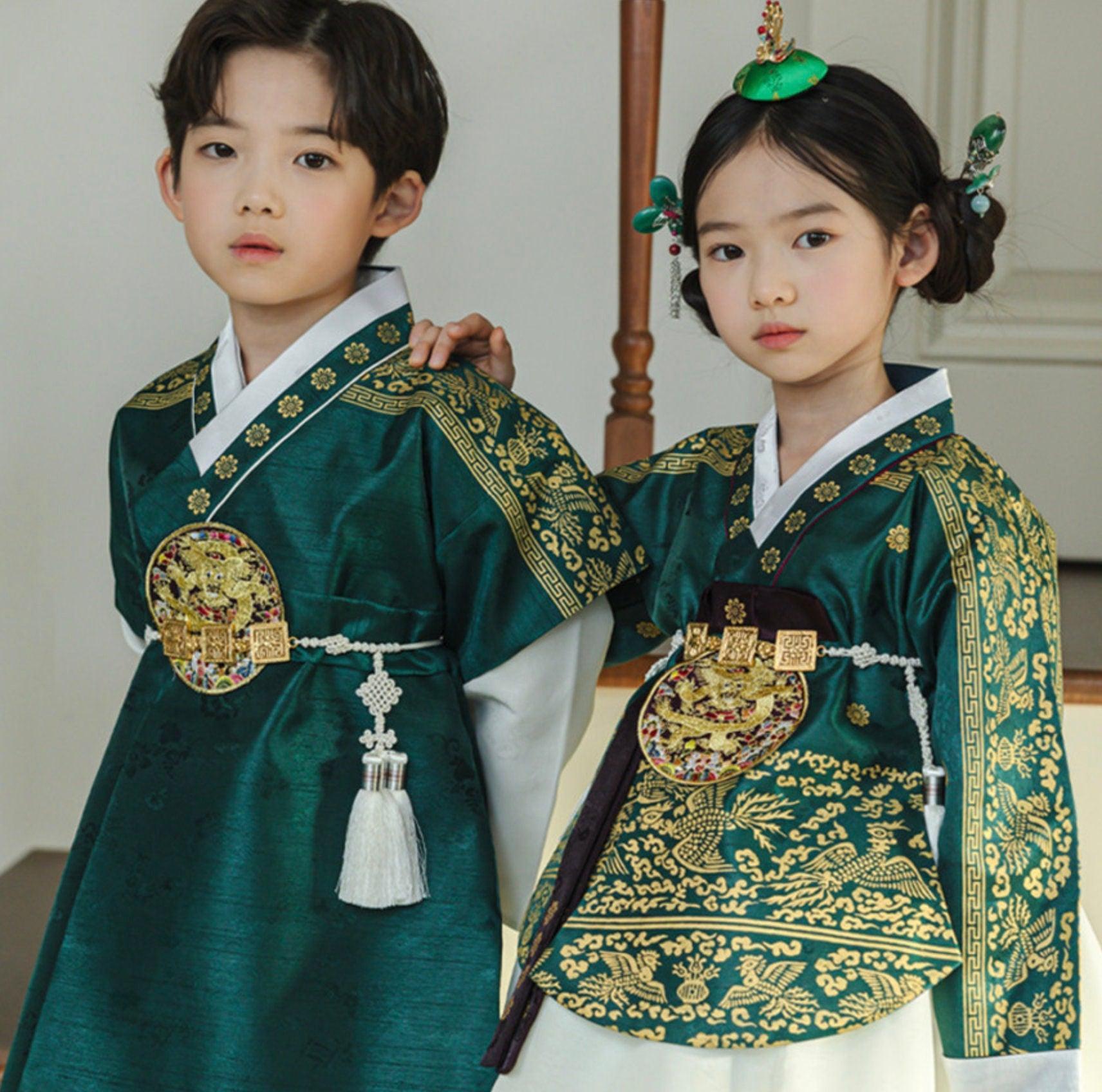 Hyunbi Foil Green Girl Hanbok (100-15YR) 15 / Only Hanbok