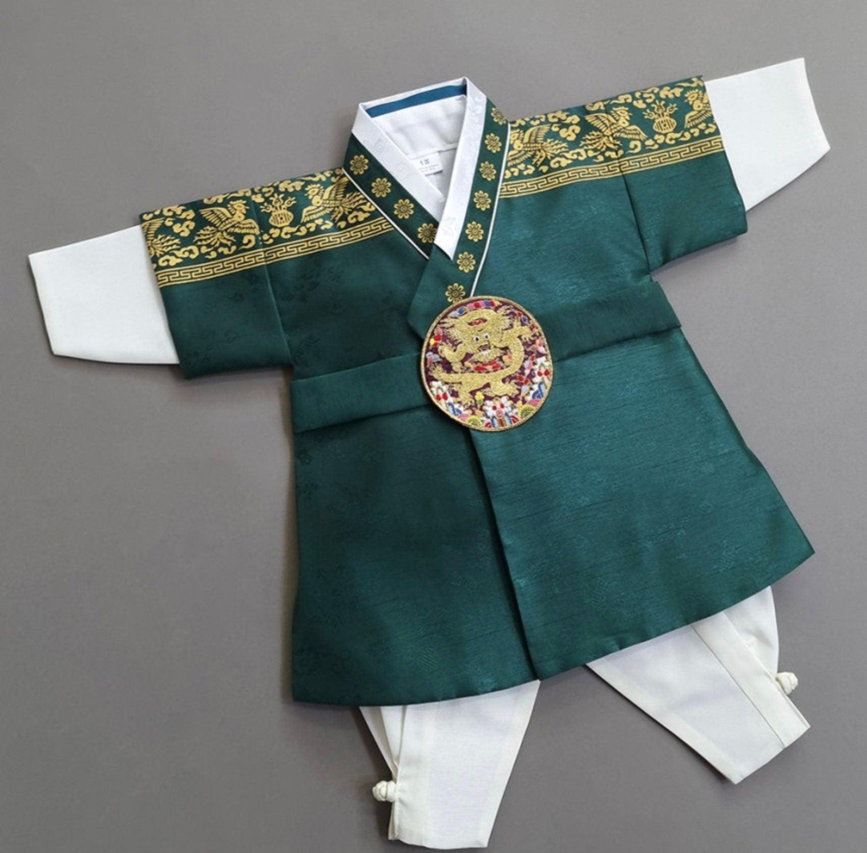Hyungoon Green Ivory Boy Hanbok (100D-10YR) - Native Korean