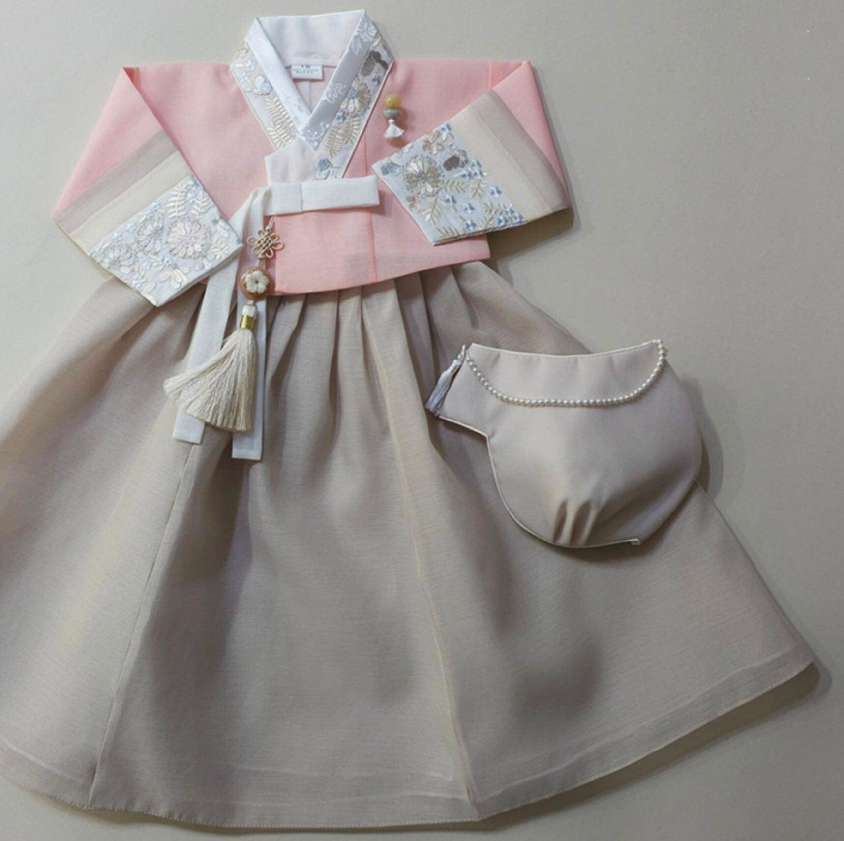 Hyunji Peach Jeogori-7 Color Skirt Girl Hanbok (100D-13YR) - Native Korean