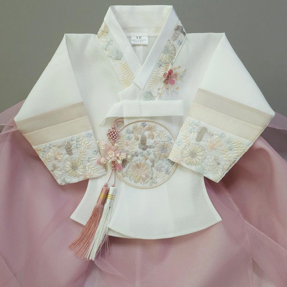 Hyunjoo Indie Pink Layered Skirt Girl Hanbok (100D-15YR) - Native Korean