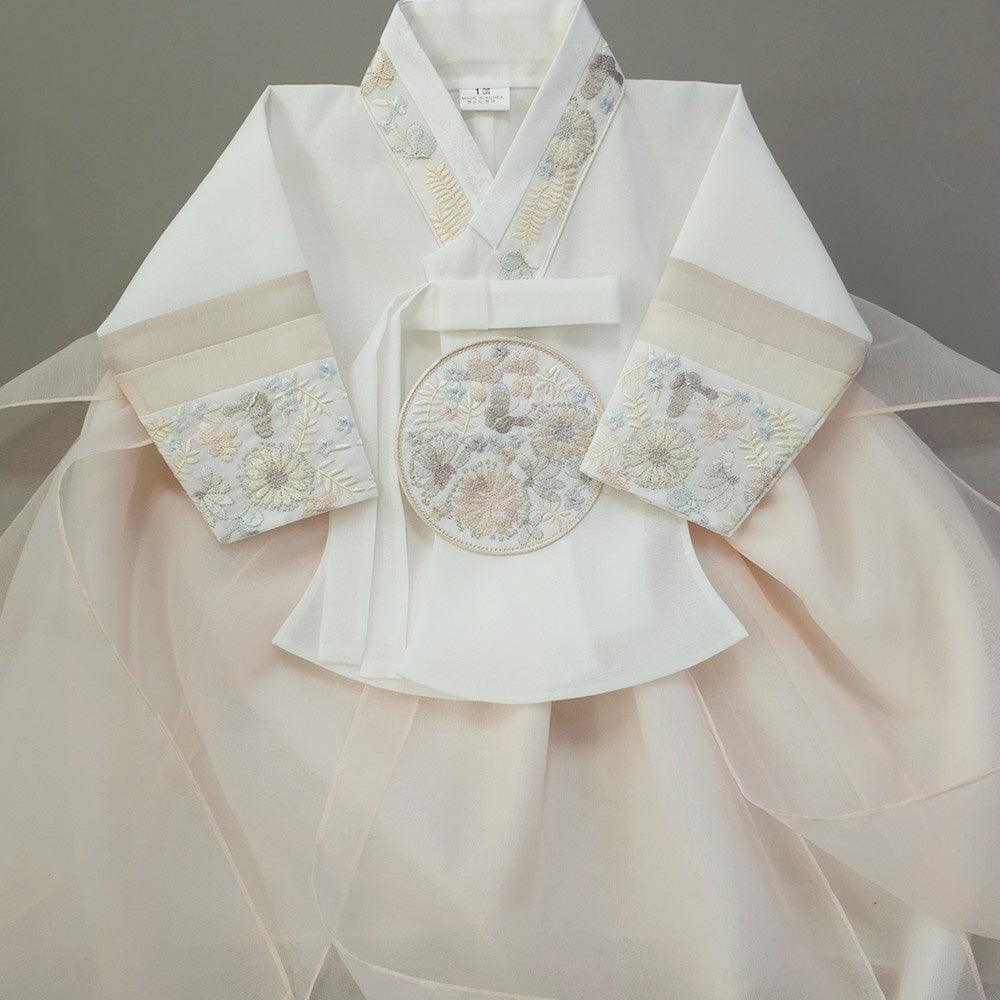 Hyunjoo Light Pink Layered Skirt Girl Hanbok (100D-15YR) - Native Korean