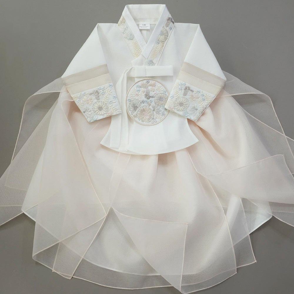 Hyunjoo Light Pink Layered Skirt Girl Hanbok (100D-15YR) - Native Korean