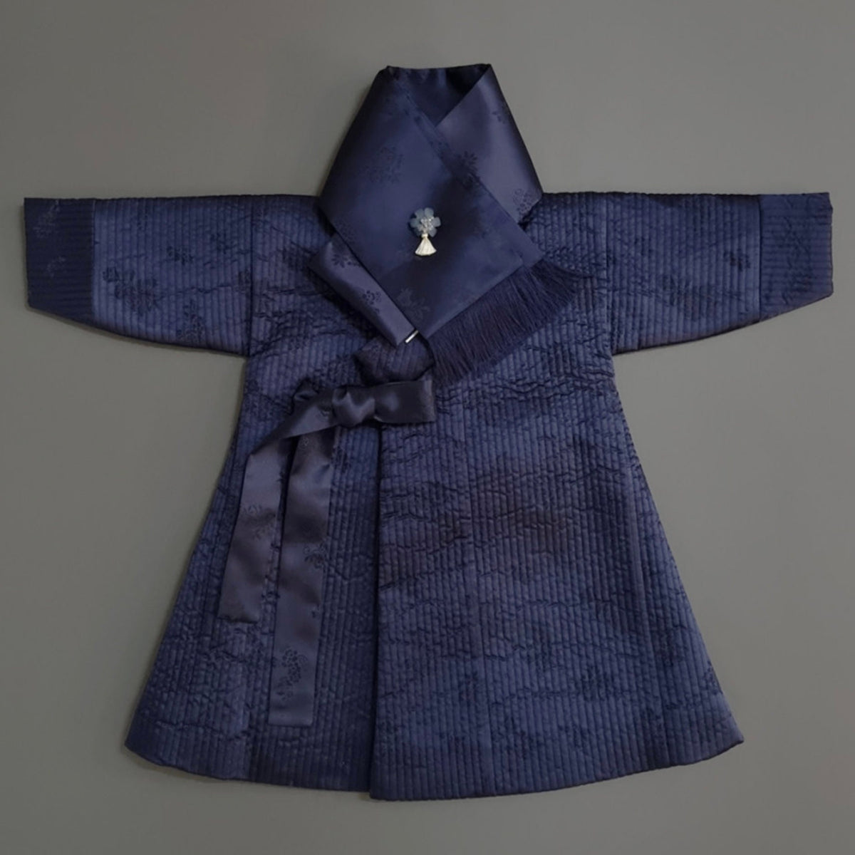 Navy Quilted Outer W/muffler, 1~10y/oBoy, Hanbok Outer, Korean 1ST Birthday Party, Dol, Hanbok Set, Korean Costume - NativeKorean - Hanbok Outer
