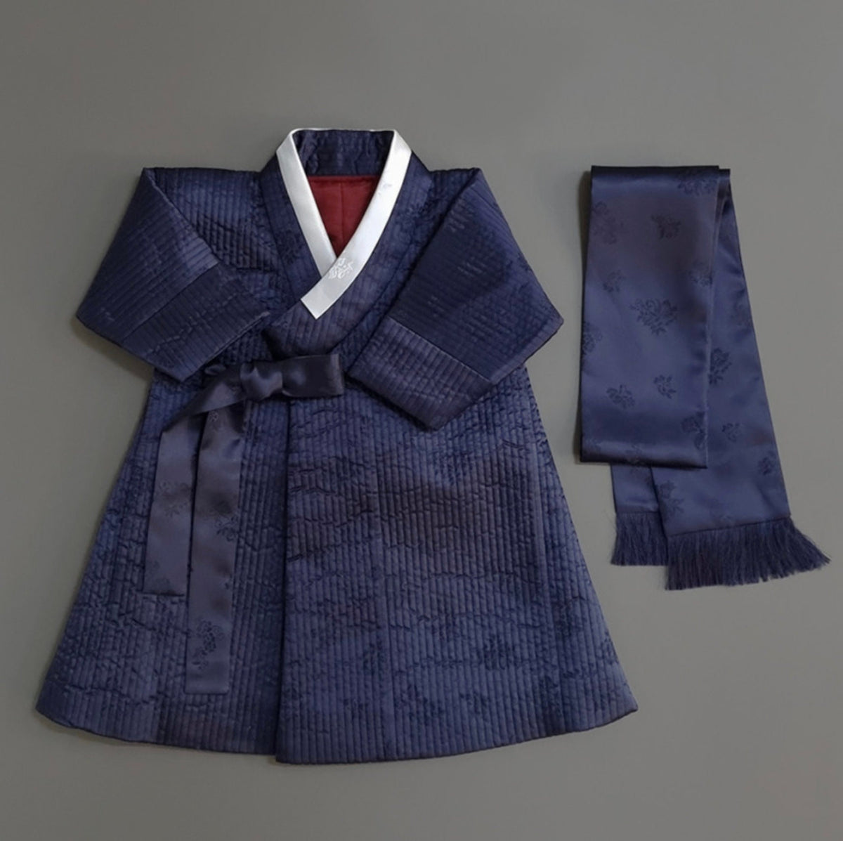 Navy Quilted Outer W/muffler, 1~10y/oBoy, Hanbok Outer, Korean 1ST Birthday Party, Dol, Hanbok Set, Korean Costume - NativeKorean - Hanbok Outer