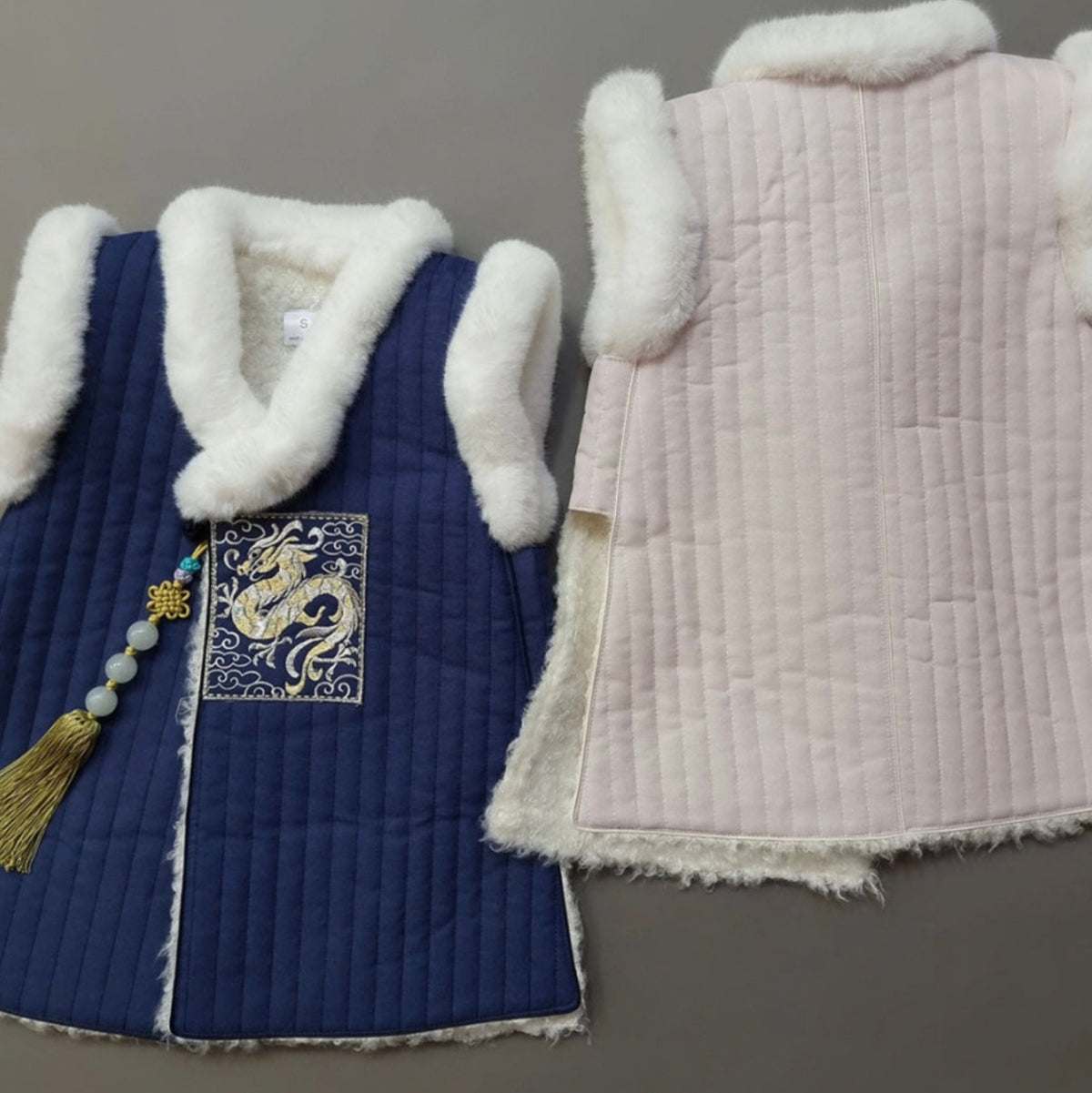 Dragon Quilted Vest W/norigae, 1~8y/o Boy, Hanbok Outer, Korean 1ST Birthday Party, Dol, Hanbok Set, Korean Costume - NativeKorean - Hanbok Outer