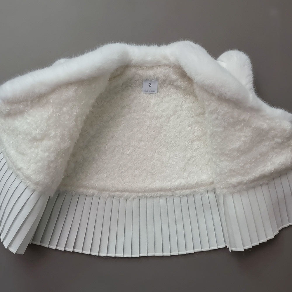 Ivory Pleated Fur Hanbok Vest
