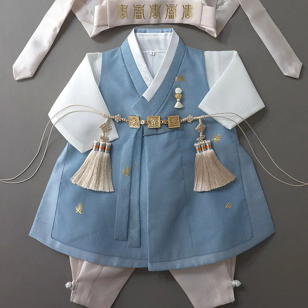 Heesung Sky Boy Hanbok by Native Korean with traditional Norigae accessories
