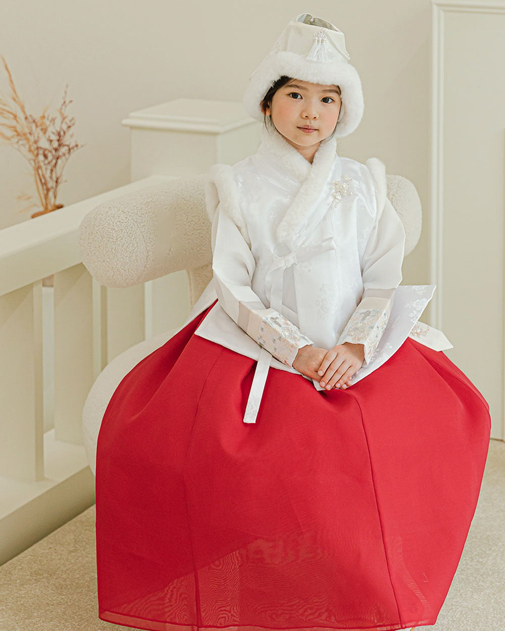 Ivory Fur Hanbok Vest