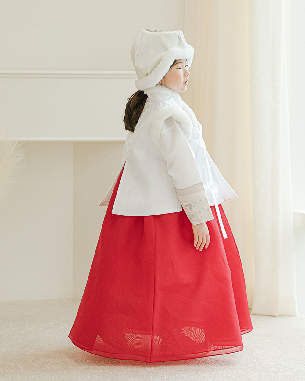 Ivory Fur Hanbok Vest