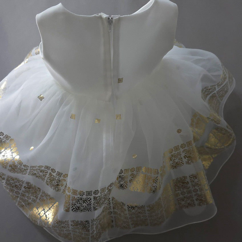Won Brown White Dress Hanbok (1-8YR)