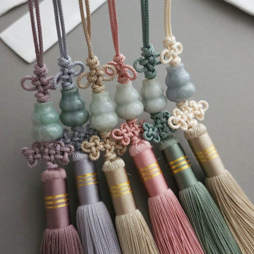 Jade Bottle Trio Tassel Norigae - Native Korean
