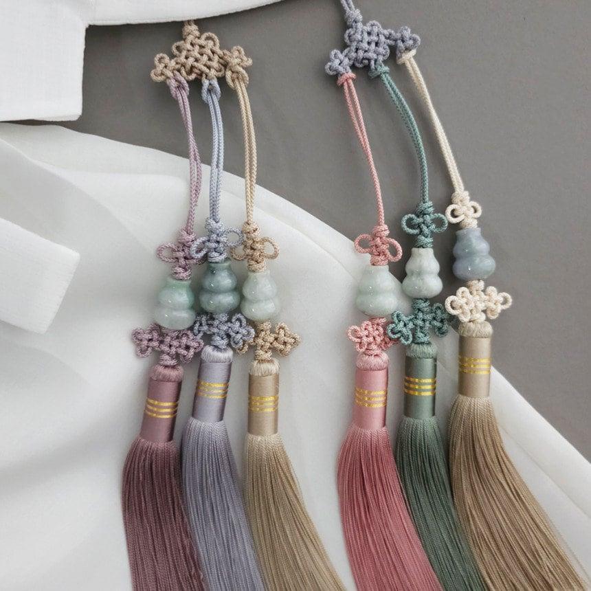 Jade Bottle Trio Tassel Norigae - Native Korean