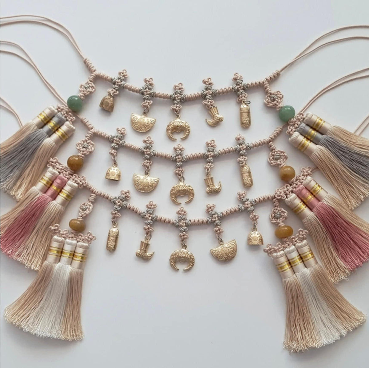 Jade Gold Ornaments Tassel Belt for Baby Hanbok | Hanbok  display picture 3