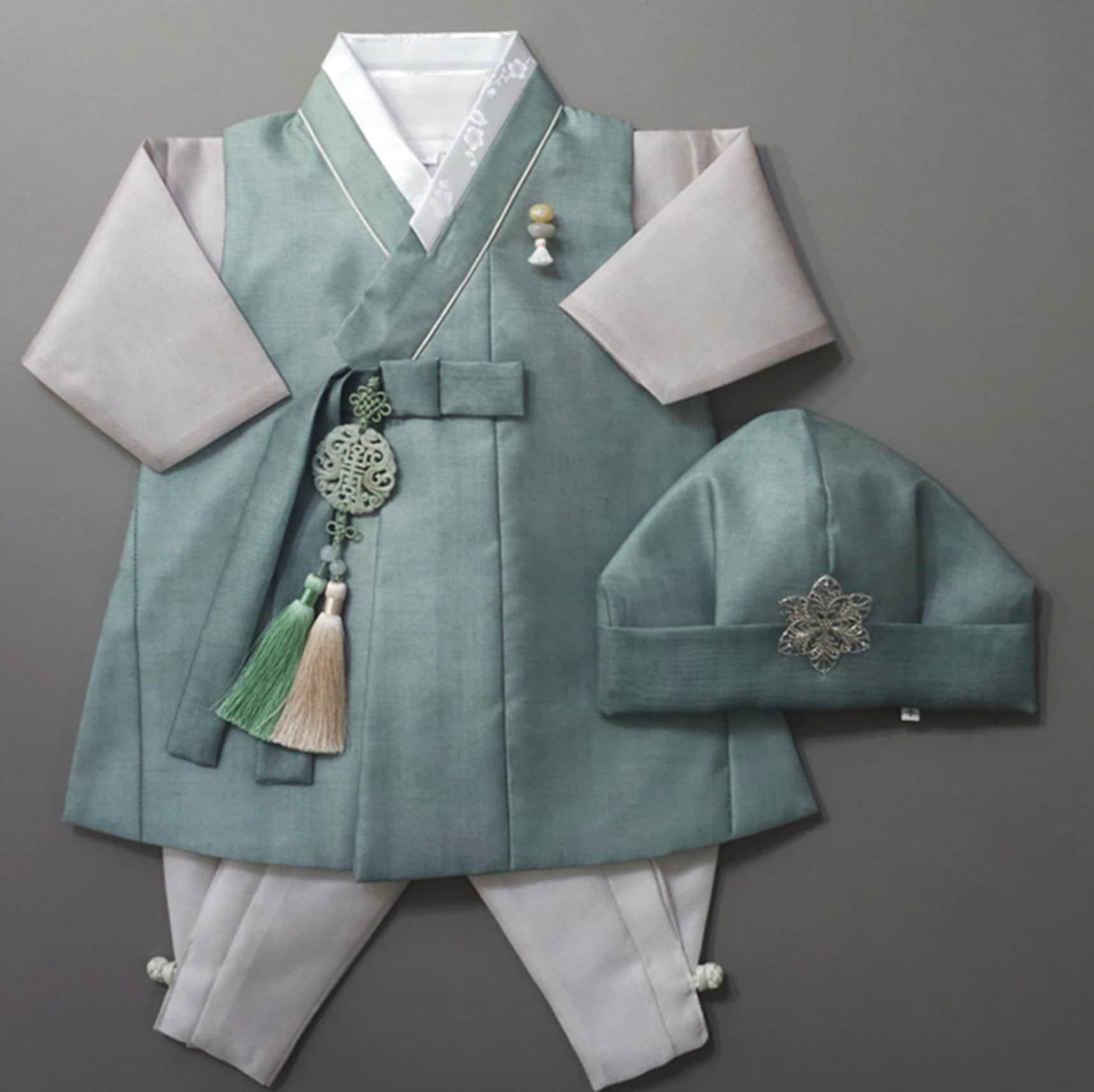 Jaehee Green Boy Hanbok (100D-10YR) - Native Korean