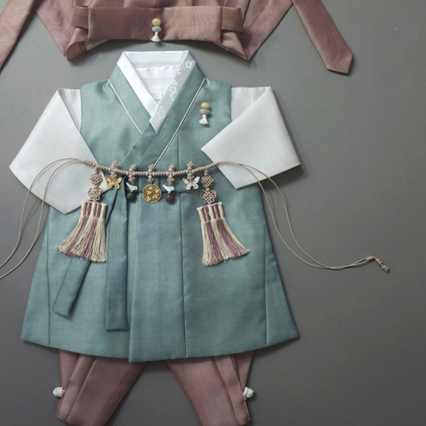Jaehee Green Boy Hanbok (100D-10YR) - Native Korean