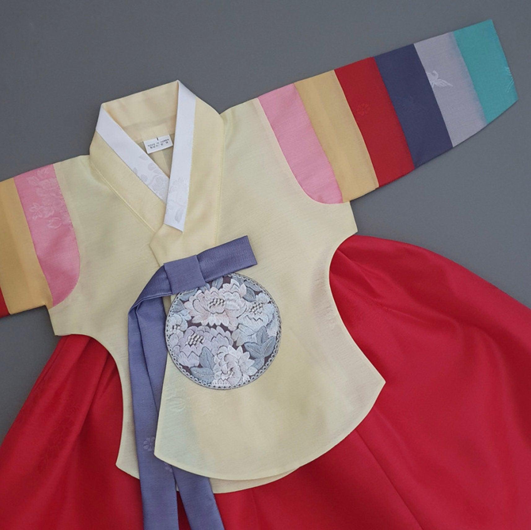 Jeongdam Yellow Dangui Red Girl Hanbok (100D-10YR) - Native Korean