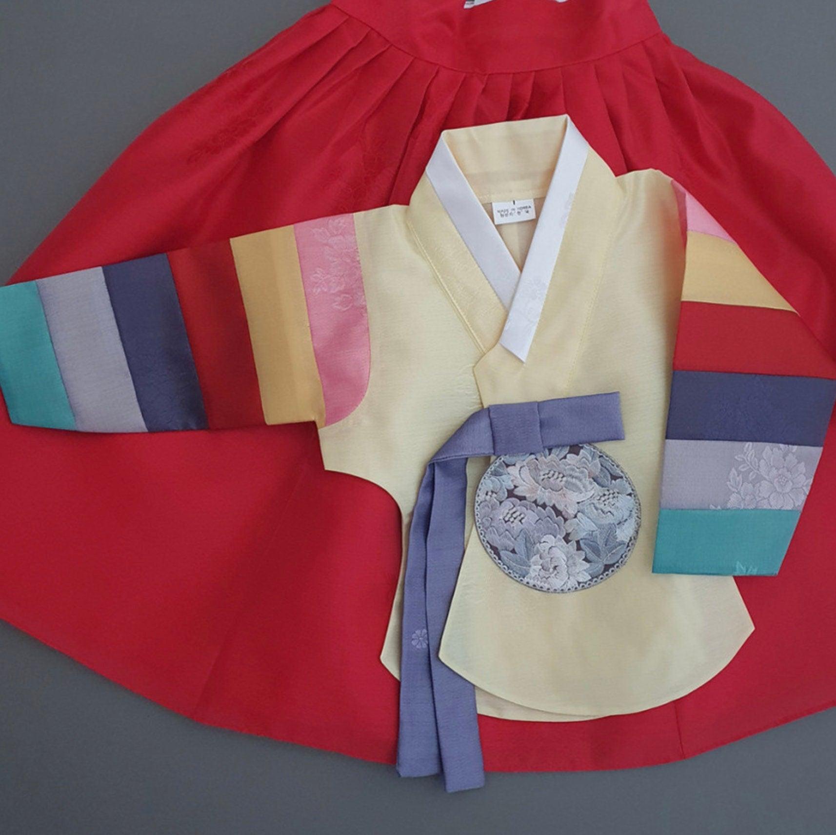 Jeongdam Yellow Dangui Red Girl Hanbok (100D-10YR) - Native Korean