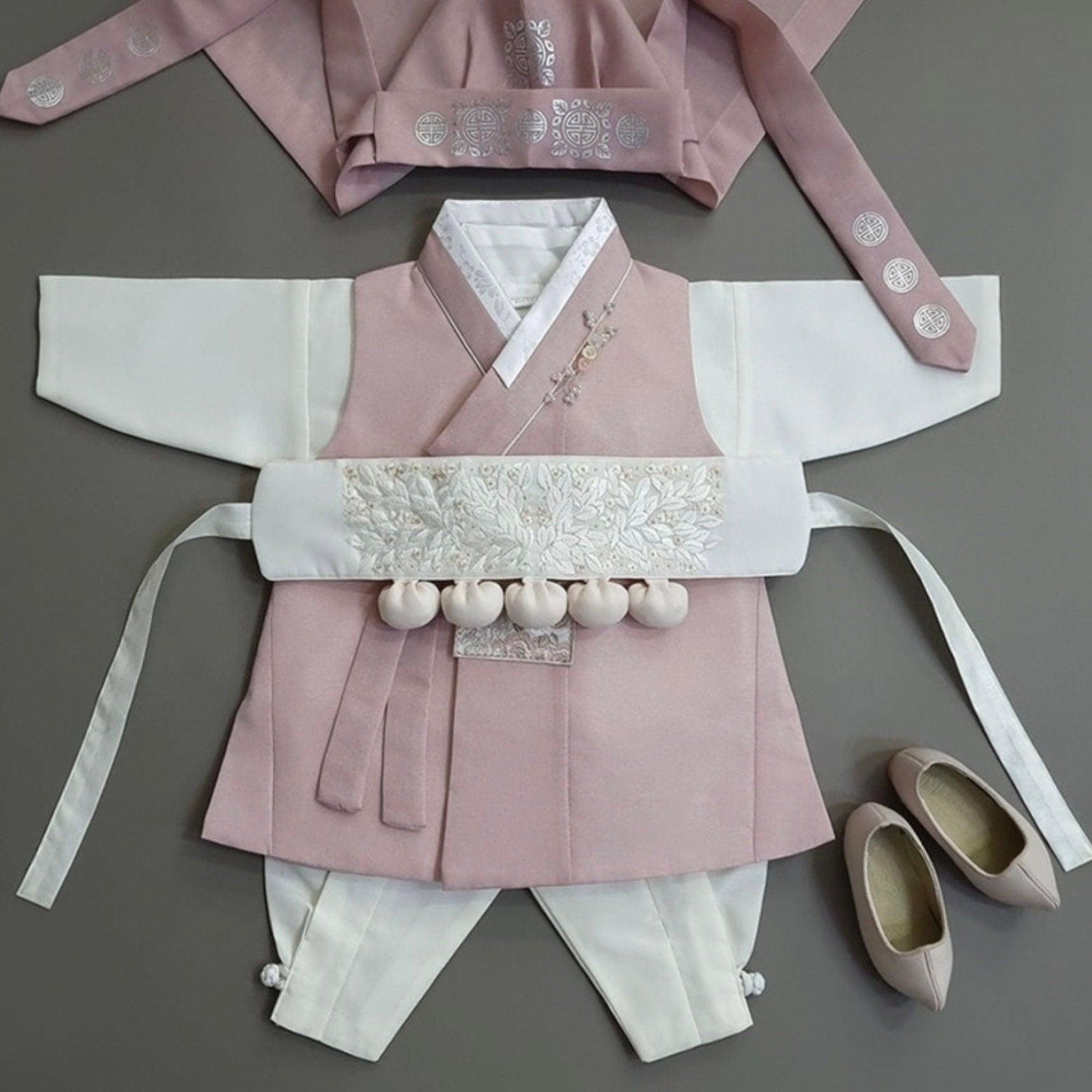 Jeongwoo Indie Pink Solid Boy Hanbok (100D-15YR) - Native Korean