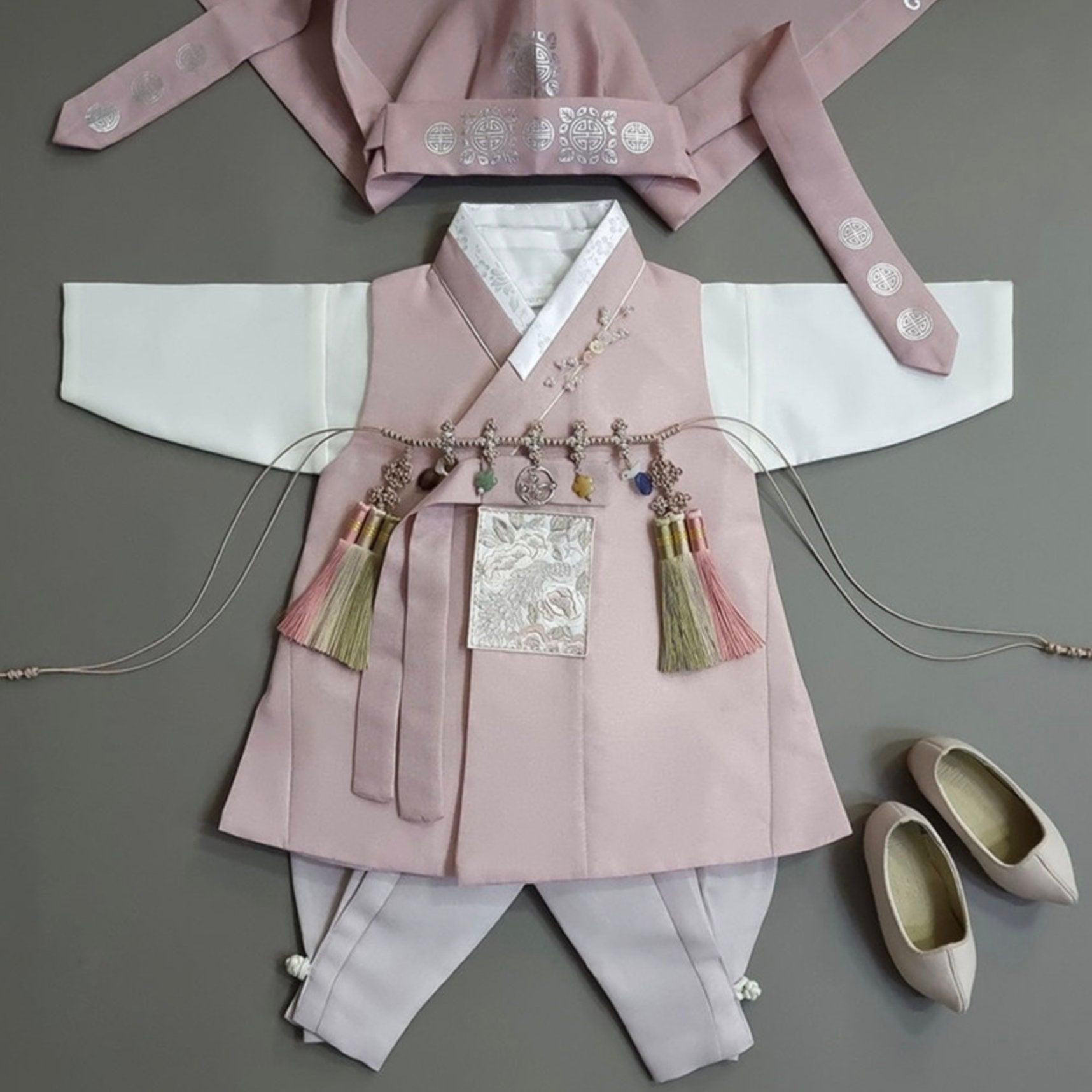 Jeongwoo Indie Pink Solid Boy Hanbok (100D-15YR) - Native Korean