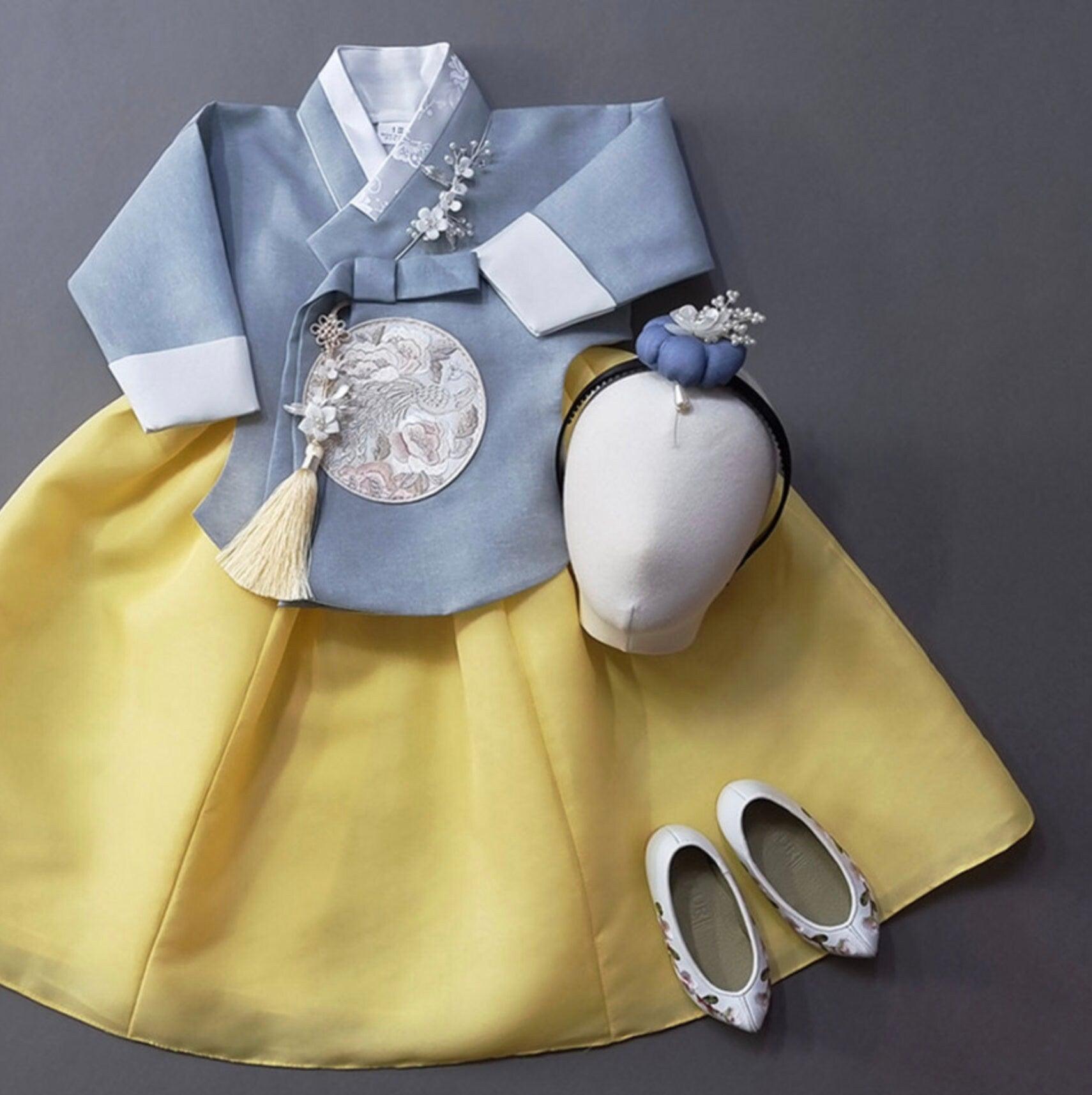 Jeongyun Yellow Skirt Girl Hanbok (100D-15YR) - Native Korean