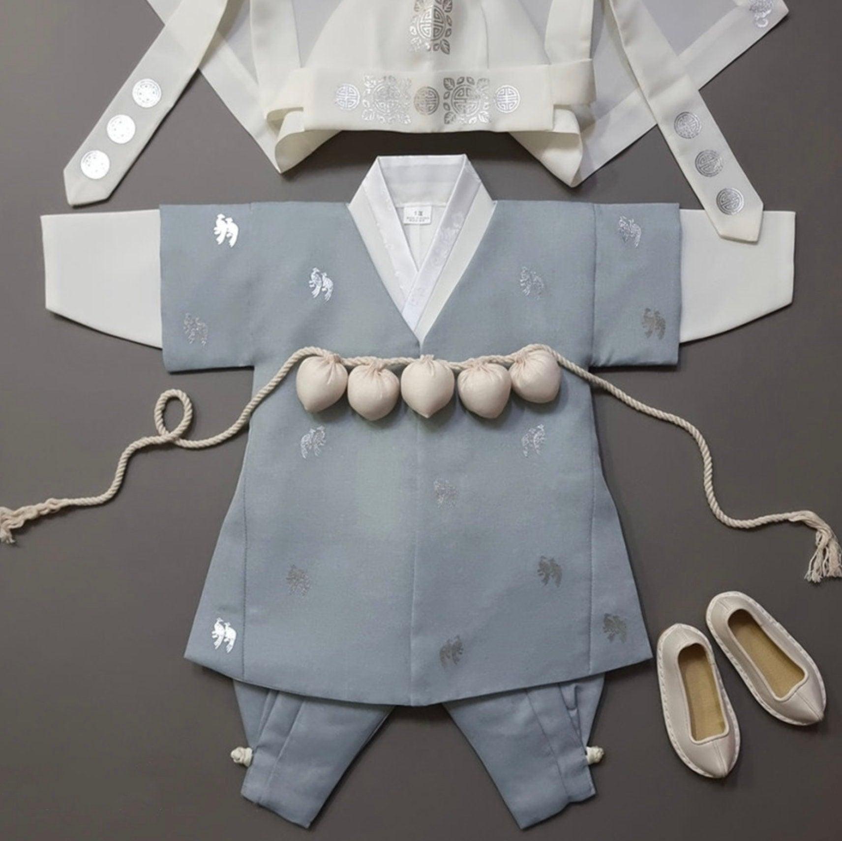 Joon Beige Foil 5 Color Pants Boy Hanbok (100D-10YR) - Native Korean
