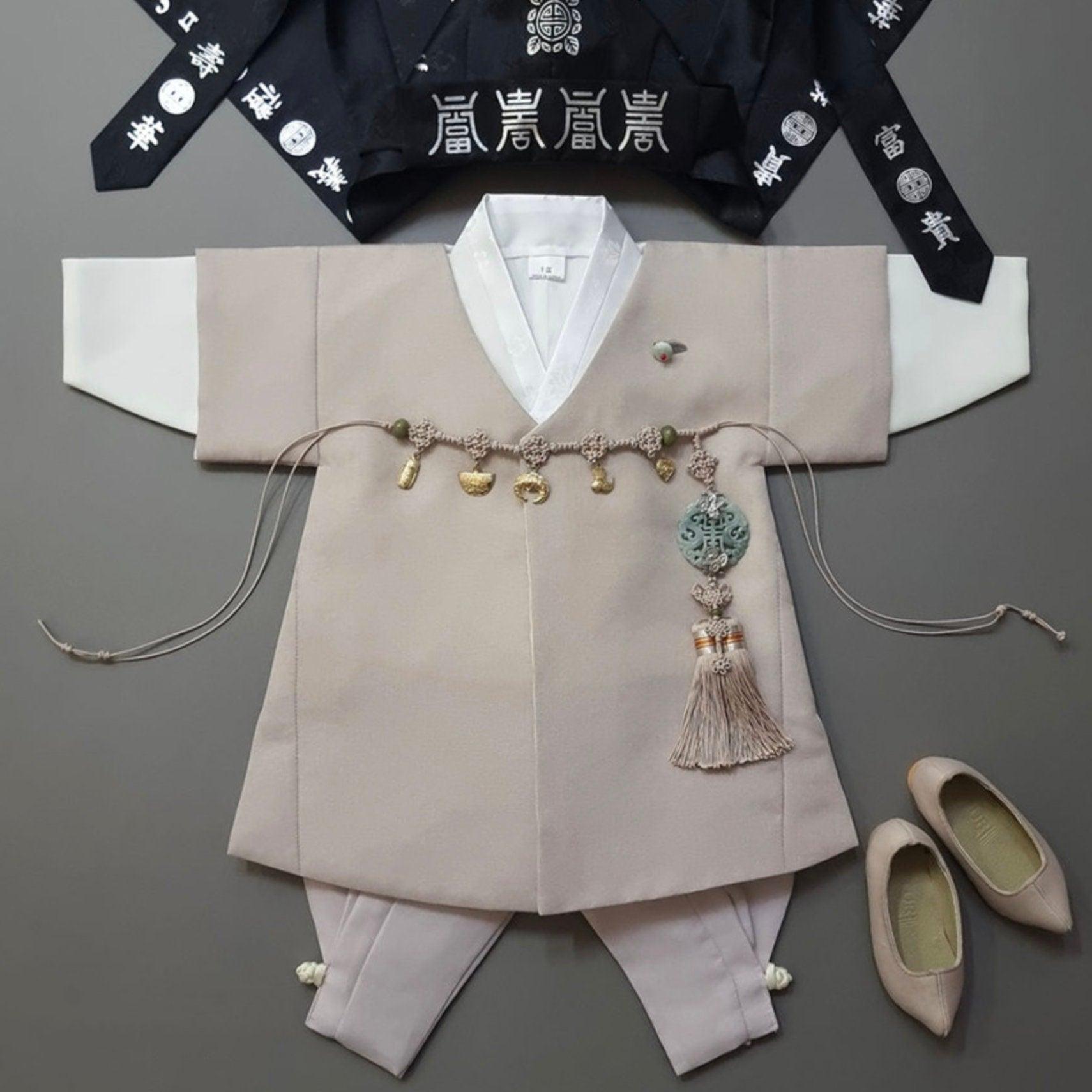 Joon D.Beige Solid 5 Color Pants Boy Hanbok (100D-10YR) - Native Korean