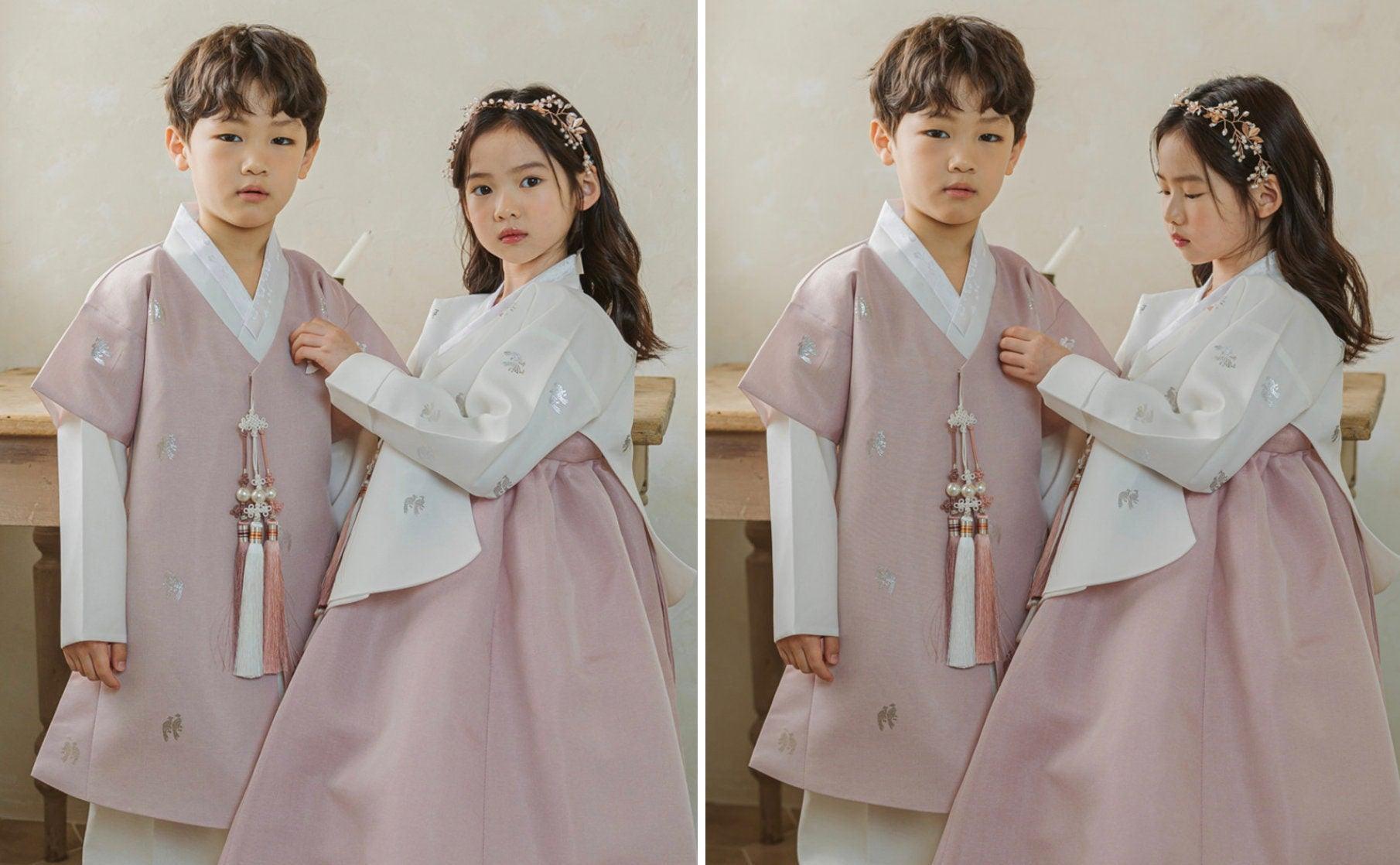 Joon Indie Pink Foil Boy Hanbok (100D-10YR) - Native Korean