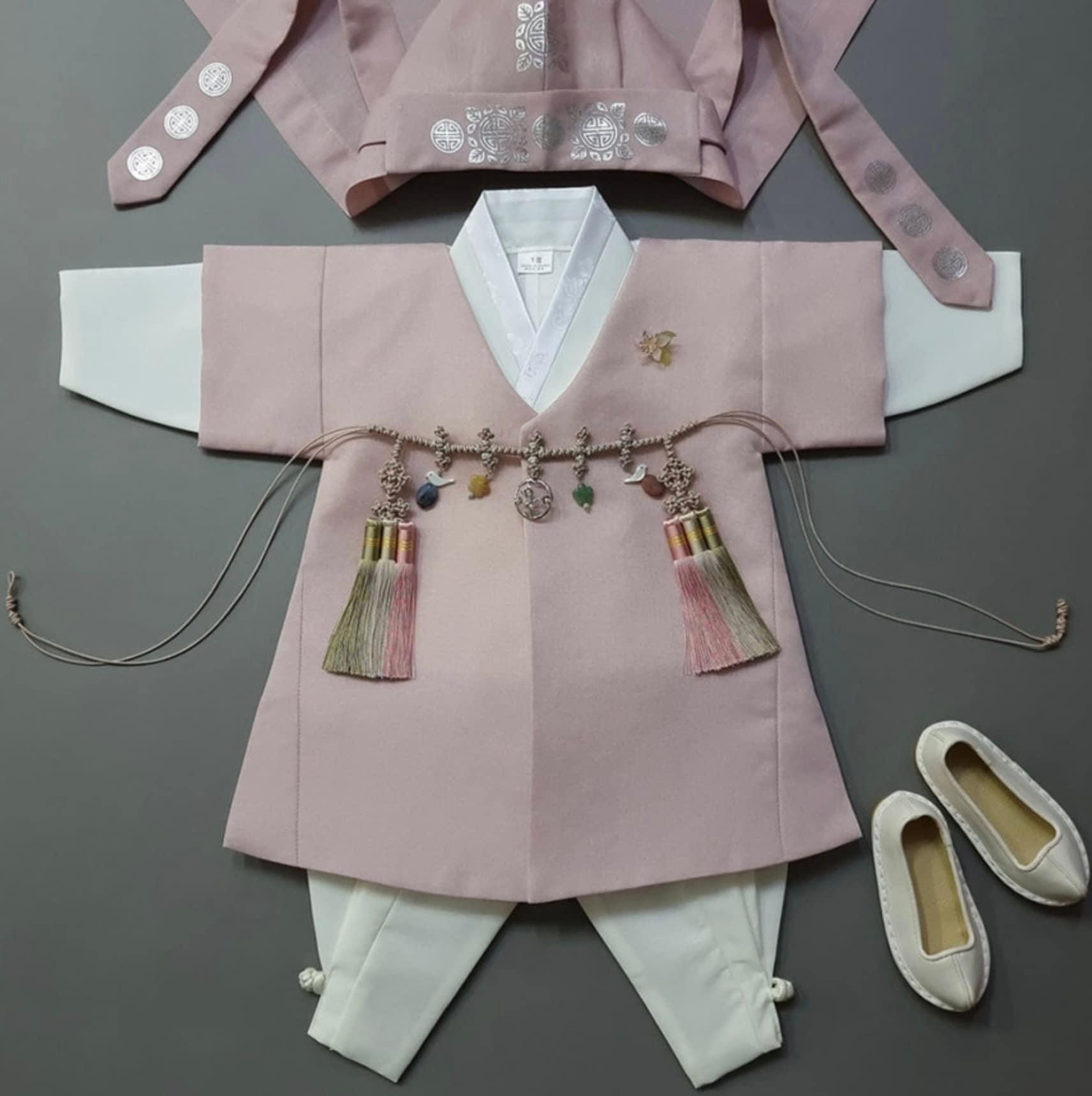 Joon Indie Pink Solid Boy Hanbok (100D-10YR) - Native Korean