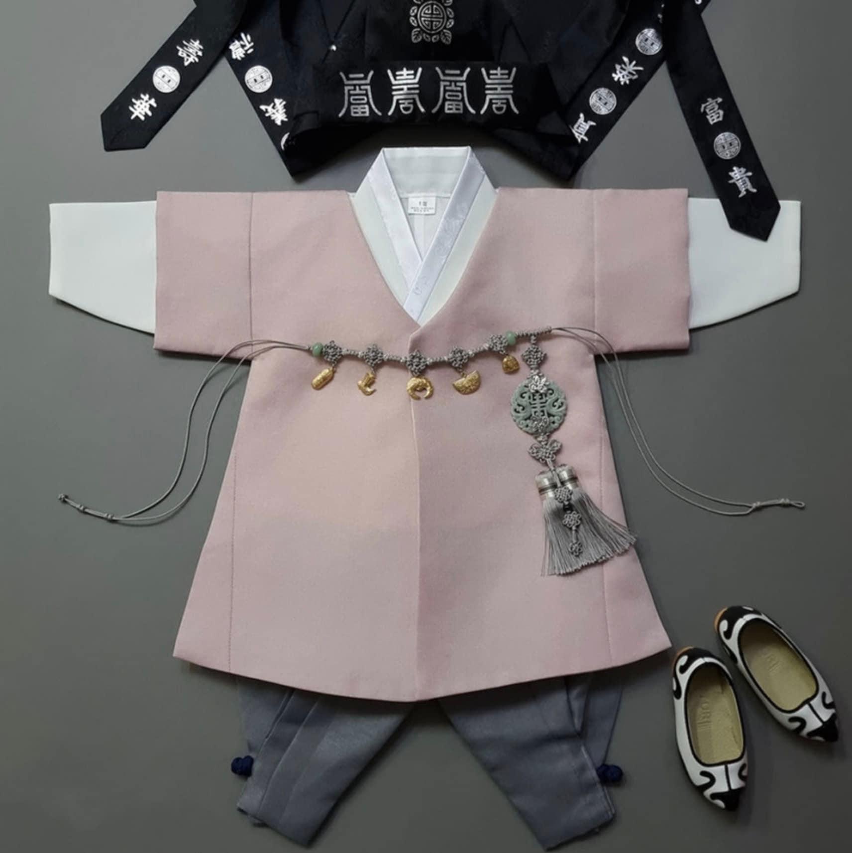 Joon Indie Pink Solid Boy Hanbok (100D-10YR) - Native Korean