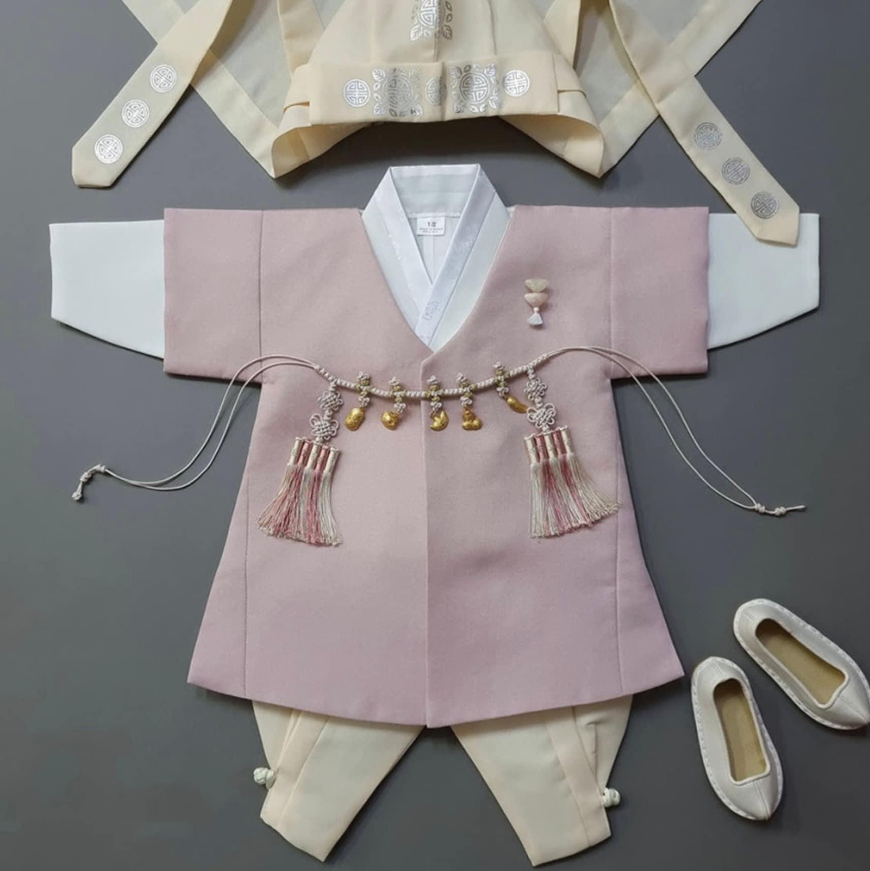 Joon Indie Pink Solid Boy Hanbok (100D-10YR) - Native Korean