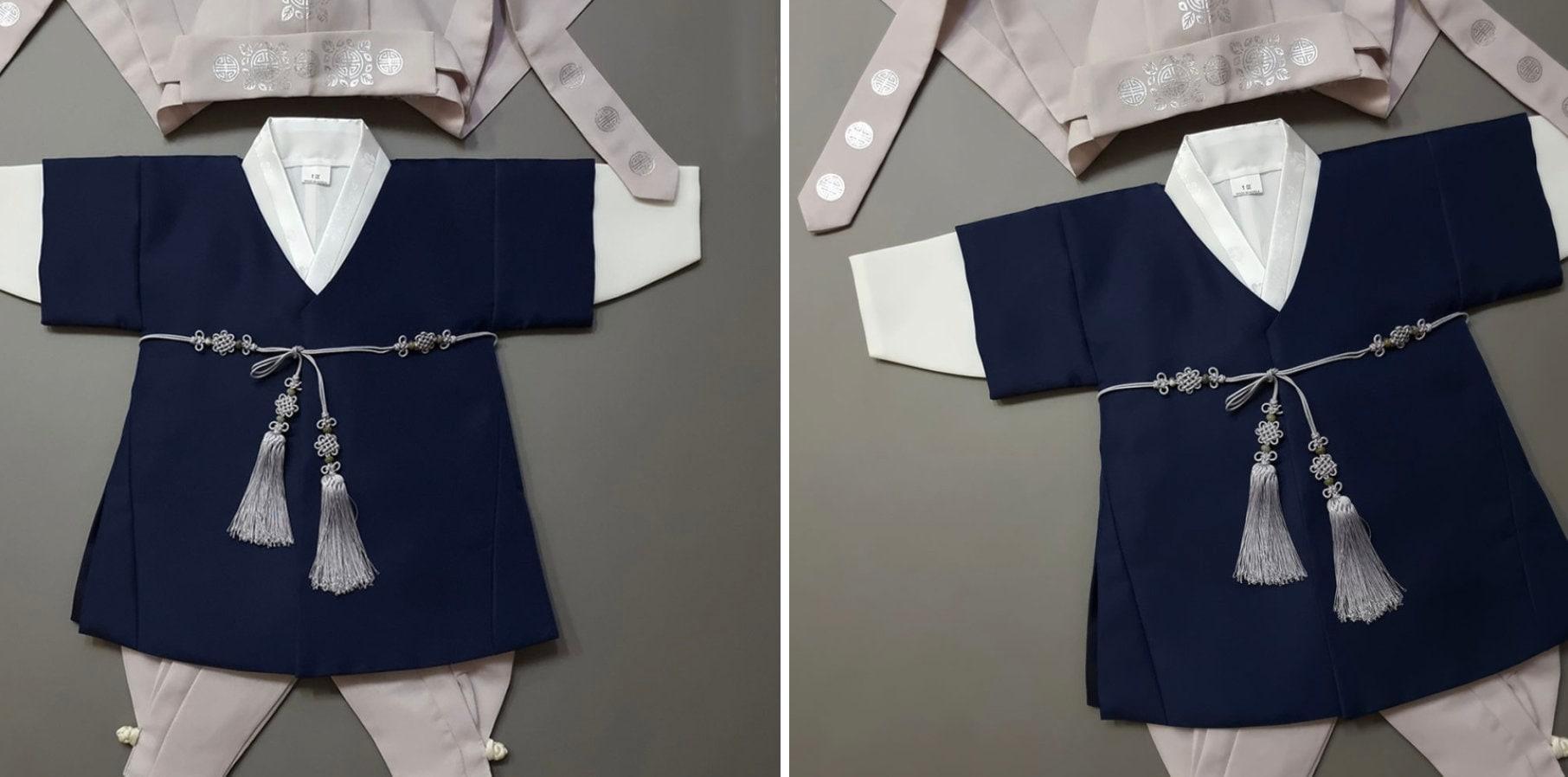 Joon Navy Solid Boy Hanbok (100D-10YR) - Native Korean