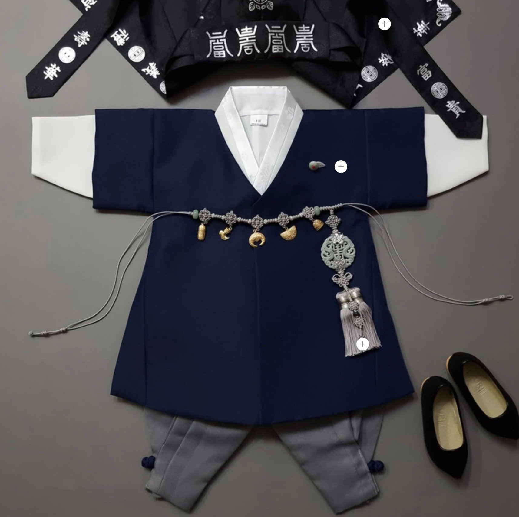 Joon Navy Solid Boy Hanbok (100D-10YR) - Native Korean